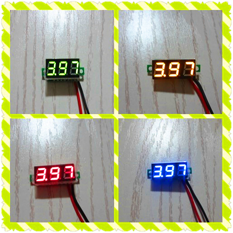0.28 inch ultra small digital DC voltage meter digital display adjustable two wire dc2.5-30v reverse connection protection